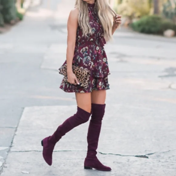 **Stuart Weitzman Suede Lowlands Burgundy Women's Size 4.5 - Picture 12 of 12